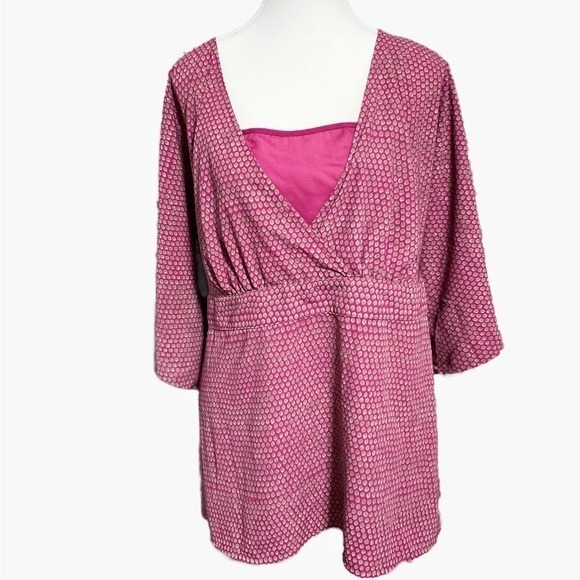 APOSTROPHE‎ WOMAN BLOUSE Mauve POLKA DOT - Picture 1 of 6